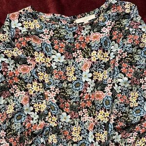 LOFT Floral Print Blouse - Multicolor